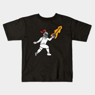 Cute cartoon knight fencing Kids T-Shirt